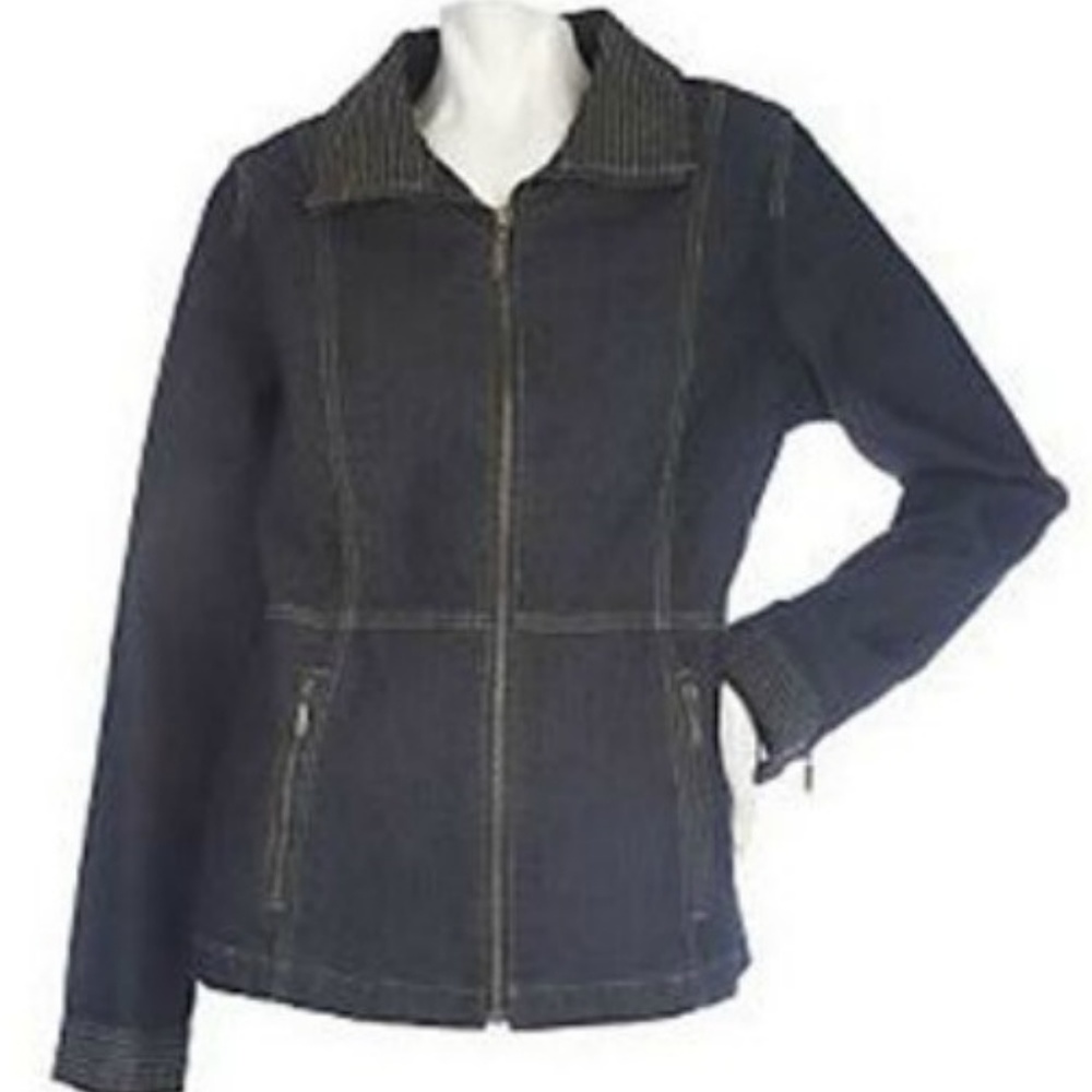 Bradley by Bradley Bayou Denim Zip Front Jacket